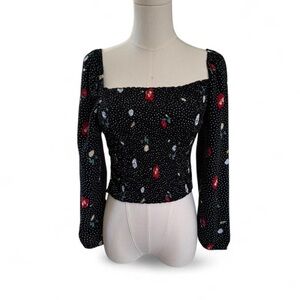 Abercrombie & Fitch Black Floral Blouse